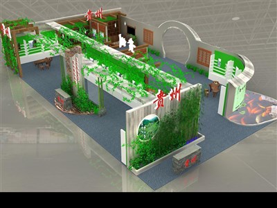 360平米展臺(tái)設(shè)計(jì)制作：三面開(kāi)口/田園/木質(zhì)結(jié)構(gòu)/綠色，為茶博會(huì)展商而作（免費(fèi)使用）