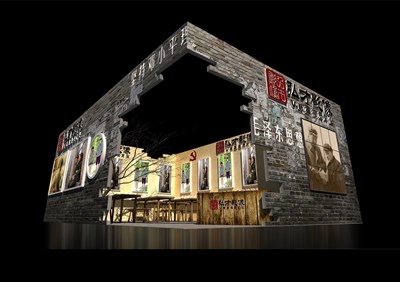 54平米展臺(tái)設(shè)計(jì)制作：二面開口/現(xiàn)代/木質(zhì)結(jié)構(gòu)/黃色，為廣告展展商而作（免費(fèi)使用）