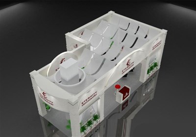 66平米展臺設計制作：四面開口/現代/木質結構/白色，為婚博會展商而作（免費使用）