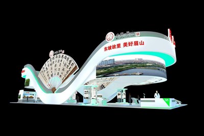 574平米展臺設(shè)計制作：四面開口/現(xiàn)代/木質(zhì)結(jié)構(gòu)/綠色，為文博會展商而作（免費使用）