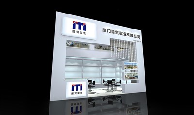 18平米展臺設計制作：一面開口/現代/木質結構/白色，為鞋箱包展展商而作（免費使用）