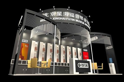 54平米展臺設(shè)計制作：三面開口/前衛(wèi)/木質(zhì)結(jié)構(gòu)/黑色，為樂器展展商而作（免費使用）