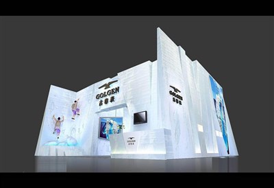 144平米展臺(tái)設(shè)計(jì)制作：一面開口/現(xiàn)代/木質(zhì)結(jié)構(gòu)/白色，為鐘表展展商而作（免費(fèi)使用）