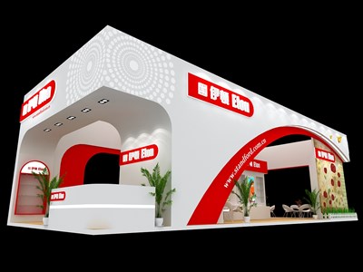 90平米展臺設(shè)計制作：四面開口/現(xiàn)代/木質(zhì)結(jié)構(gòu)/白色，為文具圖書展展商而作（免費使用）