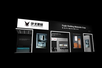 72平米展臺設(shè)計制作：二面開口/現(xiàn)代/木質(zhì)結(jié)構(gòu)/黑色，為衛(wèi)浴展展商而作（免費使用）