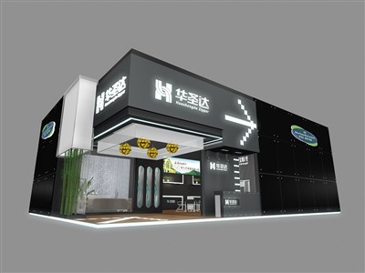 145平米展臺(tái)設(shè)計(jì)制作：二面開口/現(xiàn)代/木質(zhì)結(jié)構(gòu)/灰色，為紡織展展商而作（免費(fèi)使用）
