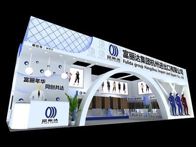 98平米展臺(tái)設(shè)計(jì)制作：一面開口/前衛(wèi)/木質(zhì)結(jié)構(gòu)/白色，為紡織展展商而作（免費(fèi)使用）
