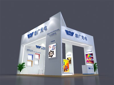 36平米展臺設(shè)計制作：三面開口/前衛(wèi)/木質(zhì)結(jié)構(gòu)/白色，為照明展展商而作（免費使用）
