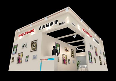 70平米展臺(tái)設(shè)計(jì)制作：二面開口/現(xiàn)代/木質(zhì)結(jié)構(gòu)/米色，為玩具展展商而作（免費(fèi)使用）