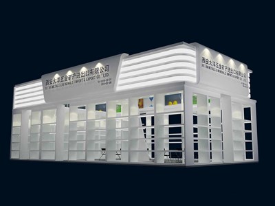 72平米展臺設(shè)計制作：二面開口/現(xiàn)代/木質(zhì)結(jié)構(gòu)/白色，為玩具展展商而作（免費使用）