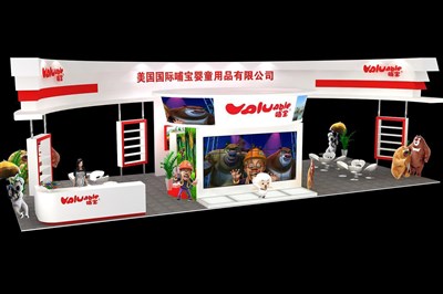90平米展臺(tái)設(shè)計(jì)制作：四面開(kāi)口/現(xiàn)代/木質(zhì)結(jié)構(gòu)/白色，為嬰幼展展商而作（免費(fèi)使用）