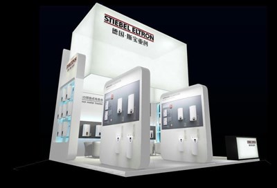 36平米展臺設(shè)計制作：三面開口/現(xiàn)代/木質(zhì)結(jié)構(gòu)/白色，為安防展展商而作（免費(fèi)使用）