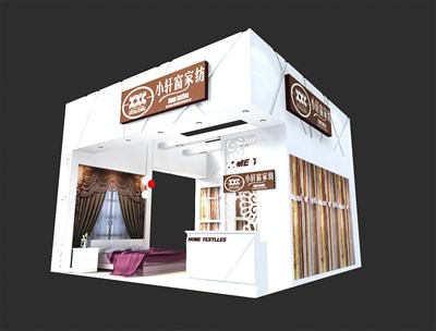 36平米展臺(tái)設(shè)計(jì)制作：一面開口/現(xiàn)代/木質(zhì)結(jié)構(gòu)/白色，為紡織展展商而作（免費(fèi)使用）