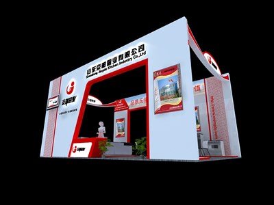54平米展臺設(shè)計制作：四面開口/現(xiàn)代/木質(zhì)結(jié)構(gòu)/白色，為食品展展商而作（免費使用）
