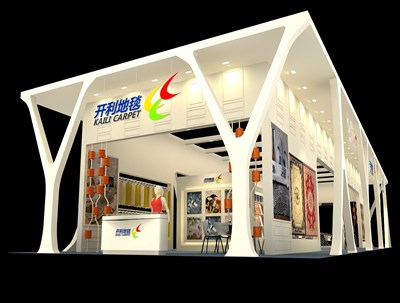 225平米展臺設計制作：二面開口/現(xiàn)代/木質(zhì)結(jié)構(gòu)/米色，為紡織展展商而作（免費使用）