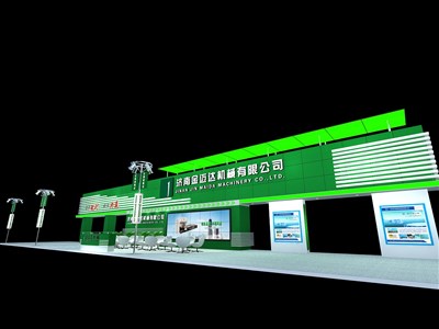 280平米展臺設(shè)計制作：三面開口/前衛(wèi)/木質(zhì)結(jié)構(gòu)/綠色，為汽配展展商而作（免費使用）
