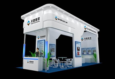 40平米展臺設(shè)計制作：三面開口/歐式/木質(zhì)結(jié)構(gòu)/白色，為汽配展展商而作（免費使用）