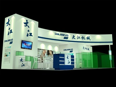 72平米展臺設(shè)計(jì)制作：二面開口/現(xiàn)代/木質(zhì)結(jié)構(gòu)/綠色，為汽配展展商而作（免費(fèi)使用）