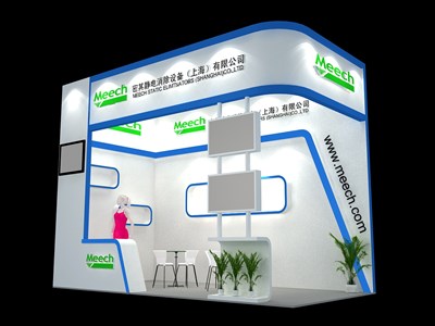 18平米展臺設(shè)計制作：二面開口/前衛(wèi)/木質(zhì)結(jié)構(gòu)/白色，為汽配展展商而作（免費(fèi)使用）