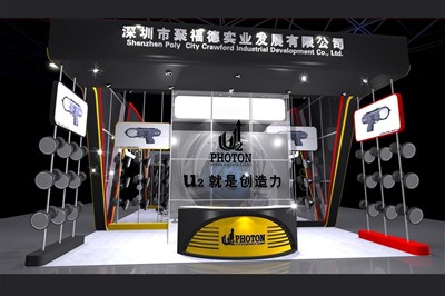 144平米展臺(tái)設(shè)計(jì)制作：四面開(kāi)口/現(xiàn)代/木質(zhì)結(jié)構(gòu)/黑色，為家電展展商而作（免費(fèi)使用）