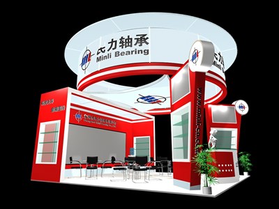 36平米展臺(tái)設(shè)計(jì)制作：三面開口/現(xiàn)代/木質(zhì)結(jié)構(gòu)/紅色，為汽配展展商而作（免費(fèi)使用）