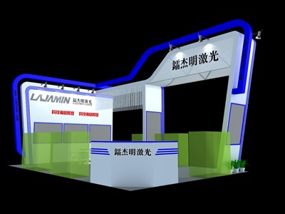 54平米展臺設計制作：三面開口/現(xiàn)代/木質結構/白色，為汽配展展商而作（免費使用）