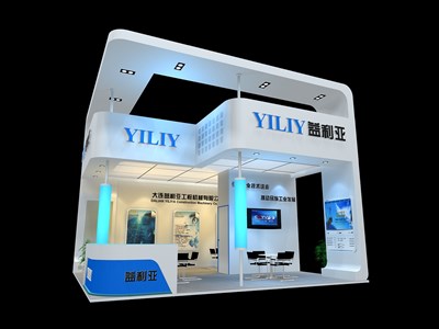 39平米展臺(tái)設(shè)計(jì)制作：二面開口/現(xiàn)代/木質(zhì)結(jié)構(gòu)/白色，為汽配展展商而作（免費(fèi)使用）