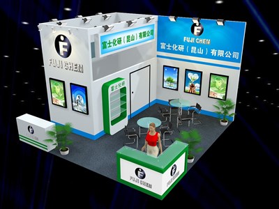 36平米展臺(tái)設(shè)計(jì)制作：二面開口/現(xiàn)代/木質(zhì)結(jié)構(gòu)/白色，為汽配展展商而作（免費(fèi)使用）