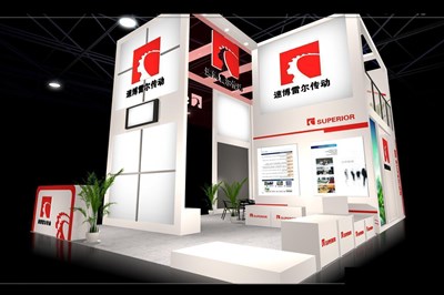 54平米展臺設計制作：一面開口/現(xiàn)代/木質結構/白色，為汽配展展商而作（免費使用）
