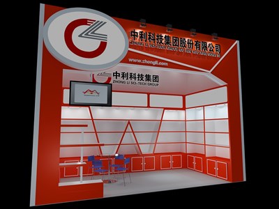 18平米展臺(tái)設(shè)計(jì)制作：一面開口/現(xiàn)代/木質(zhì)結(jié)構(gòu)/橙色，為家電展展商而作（免費(fèi)使用）