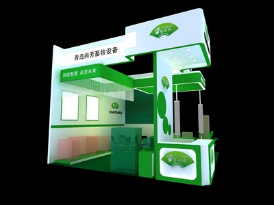 36平米展臺設(shè)計制作：三面開口/現(xiàn)代/木質(zhì)結(jié)構(gòu)/綠色，為汽配展展商而作（免費使用）