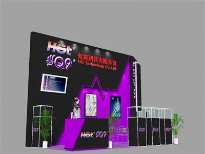 18平米展臺(tái)設(shè)計(jì)制作：三面開口/前衛(wèi)/木質(zhì)結(jié)構(gòu)/紫色，為汽配展展商而作（免費(fèi)使用）