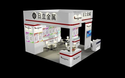 36平米展臺設計制作：三面開口/現(xiàn)代/木質(zhì)結構/白色，為汽配展展商而作（免費使用）