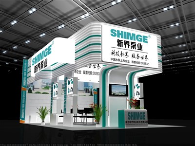 54平米展臺設(shè)計制作：三面開口/現(xiàn)代/木質(zhì)結(jié)構(gòu)/綠色，為汽配展展商而作（免費使用）