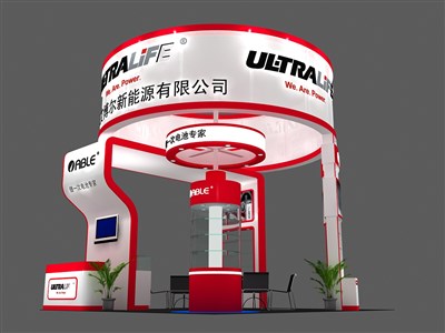 36平米展臺設(shè)計制作：四面開口/前衛(wèi)/木質(zhì)結(jié)構(gòu)/紅色，為電子展展商而作（免費使用）