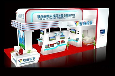 72平米展臺設(shè)計制作：三面開口/前衛(wèi)/木質(zhì)結(jié)構(gòu)/白色，為電子展展商而作（免費使用）