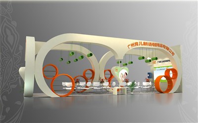 72平米展臺(tái)設(shè)計(jì)制作：一面開口/現(xiàn)代/木質(zhì)結(jié)構(gòu)/白色，為嬰幼展展商而作（免費(fèi)使用）
