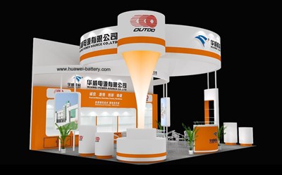 45平米展臺設(shè)計制作：三面開口/現(xiàn)代/木質(zhì)結(jié)構(gòu)/橙色，為電子展展商而作（免費(fèi)使用）