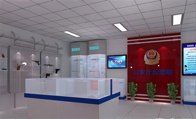 59.5平米展廳設計制作：現(xiàn)代/白色，產(chǎn)品類展廳-公安廳反抗展廳（免費使用）