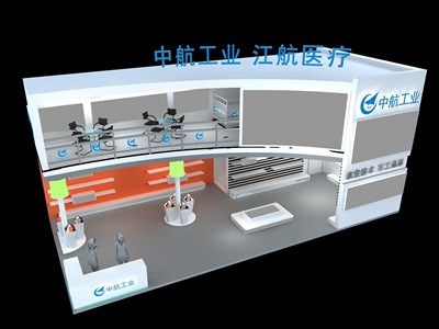 81平米展臺設計制作：二面開口/前衛(wèi)/木質(zhì)結構/白色，為電子展展商而作（免費使用）