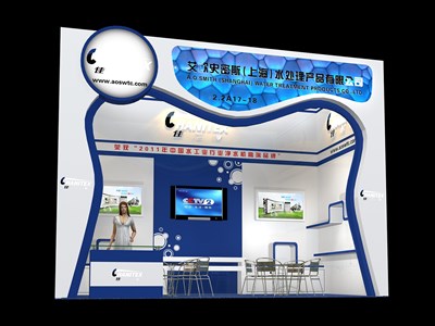 18平米展臺(tái)設(shè)計(jì)制作：一面開口/現(xiàn)代/木質(zhì)結(jié)構(gòu)/白色，為綜合展展商而作（免費(fèi)使用）