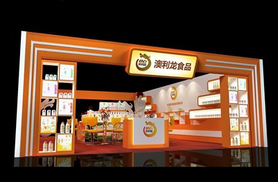 60.2平米展臺設(shè)計(jì)制作：二面開口/中式/木質(zhì)結(jié)構(gòu)/咖啡色，為糖酒展展商而作（免費(fèi)使用）