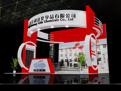 36平米展臺(tái)設(shè)計(jì)制作：三面開口/現(xiàn)代/木質(zhì)結(jié)構(gòu)/粉色，為化工展展商而作（免費(fèi)使用）