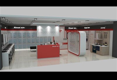 67.2平米展廳設計制作：現(xiàn)代/白色，產(chǎn)品類展廳-林內(nèi)電器展廳（免費使用）