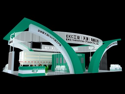 216平米展臺設(shè)計制作：四面開口/現(xiàn)代/木質(zhì)結(jié)構(gòu)/綠色，為綜合展展商而作（免費使用）