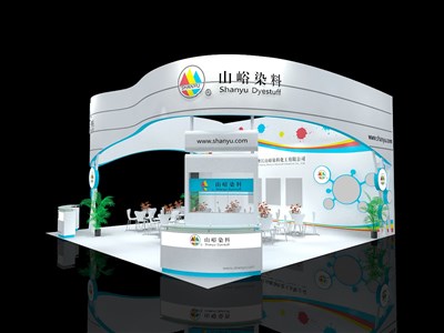 81平米展臺設(shè)計(jì)制作：三面開口/現(xiàn)代/木質(zhì)結(jié)構(gòu)/白色，為化工展展商而作（免費(fèi)使用）