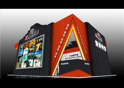 108平米展臺設(shè)計制作：四面開口/前衛(wèi)/型材結(jié)構(gòu)/彩色，為電子展展商而作（免費使用）