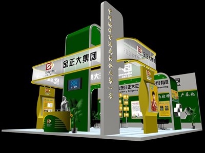 81平米展臺設(shè)計制作：三面開口/現(xiàn)代/木質(zhì)結(jié)構(gòu)/彩色，為綜合展展商而作（免費使用）