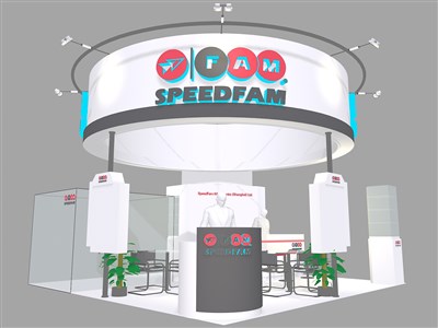 36平米展臺(tái)設(shè)計(jì)制作：四面開口/現(xiàn)代/木質(zhì)結(jié)構(gòu)/白色，為綜合展展商而作（免費(fèi)使用）