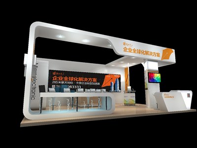 72平米展臺設(shè)計制作：三面開口/現(xiàn)代/木質(zhì)結(jié)構(gòu)/白色，為房產(chǎn)展展商而作（免費(fèi)使用）